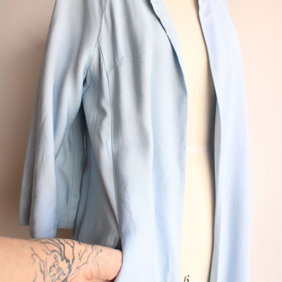 Vintage 1960s Dress with Pockets, Emma Domb Pale Blue,  Matching Jacket and Bow - Picture 2 of 10